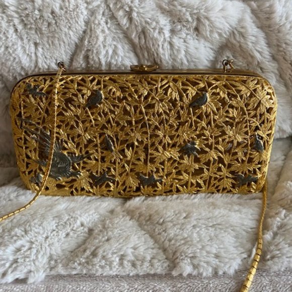 Judith Leiber Handbags - Very Rare 1978 Gold Metal Hard Case Minaudiere